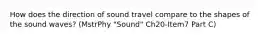 How does the direction of sound travel compare to the shapes of the sound waves? (MstrPhy "Sound" Ch20-Item7 Part C)