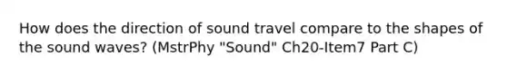 How does the direction of sound travel compare to the shapes of the sound waves? (MstrPhy "Sound" Ch20-Item7 Part C)