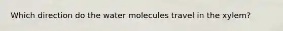 Which direction do the water molecules travel in the xylem?