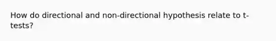 How do directional and non-directional hypothesis relate to t-tests?