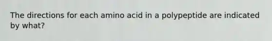 The directions for each amino acid in a polypeptide are indicated by what?