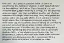 Directions: Each group of questions below concerns an experimental or a laboratory situation. In each case, first study the description of the situation. Then choose the one best answer to each question following it. In dogs, one pair of alleles determines coat color (dark and albino). Another pair of alleles determines hair length (short and long). Thus, each gamete will contain one of the coat-color alleles, C or c and one of the hair-length alleles, B or b. In repeated crosses of a specific dark, short-haired dog with an albino, long-haired dog, all the offspring were dark with short hair, as shown in cross I. However, in subsequent crosses of another dark, short-haired dog with a dark, long-haired dog, the ratios shown in cross II below were obtained. Which of the following correctly describes the relationship of the dark-coat-color allele to the albino condition? AIt is dominant. BIt is recessive. CIt is codominant. DIt is a polygenic inheritance pattern. EThe alleles are linked.