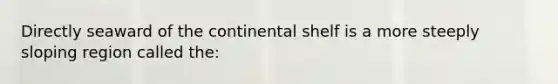 Directly seaward of the continental shelf is a more steeply sloping region called the: