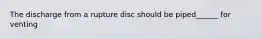 The discharge from a rupture disc should be piped______ for venting