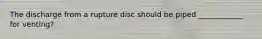 The discharge from a rupture disc should be piped ____________ for venting?