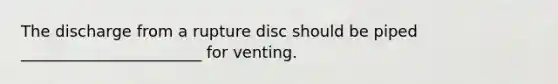 The discharge from a rupture disc should be piped _______________________ for venting.