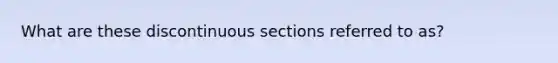 What are these discontinuous sections referred to as?