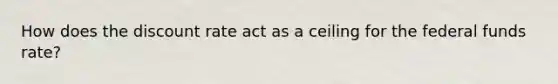 How does the discount rate act as a ceiling for the federal funds rate?