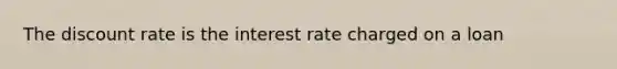 The discount rate is the interest rate charged on a loan