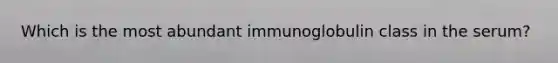 Which is the most abundant immunoglobulin class in the serum?