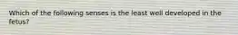 Which of the following senses is the least well developed in the fetus?