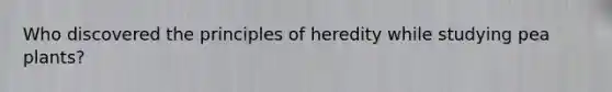 Who discovered the principles of heredity while studying pea plants?