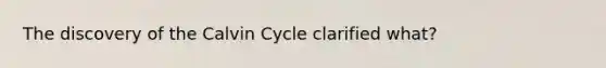 The discovery of the Calvin Cycle clarified what?