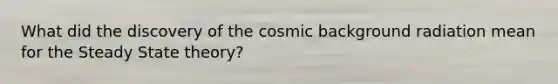 What did the discovery of the cosmic background radiation mean for the Steady State theory?