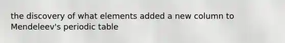 the discovery of what elements added a new column to Mendeleev's periodic table