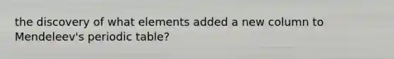 the discovery of what elements added a new column to Mendeleev's periodic table?