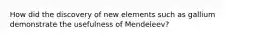 How did the discovery of new elements such as gallium demonstrate the usefulness of Mendeleev?