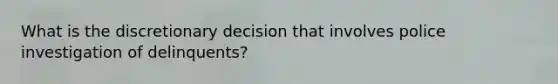 What is the discretionary decision that involves police investigation of delinquents?