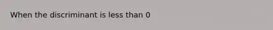 When the discriminant is less than 0