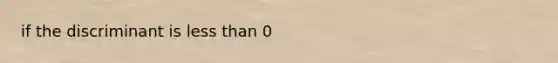 if the discriminant is less than 0