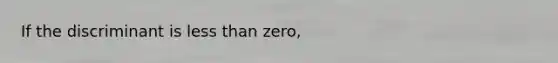 If the discriminant is less than zero,