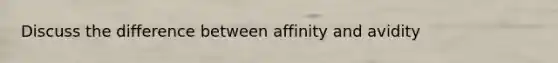 Discuss the difference between affinity and avidity