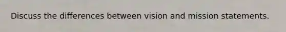 Discuss the differences between vision and mission statements.