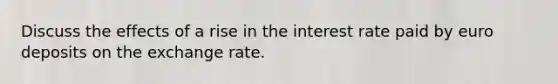 Discuss the effects of a rise in the interest rate paid by euro deposits on the exchange rate.