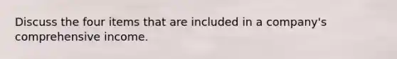 Discuss the four items that are included in a company's comprehensive income.