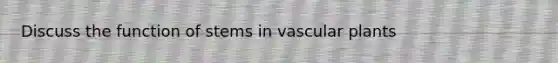 Discuss the function of stems in vascular plants