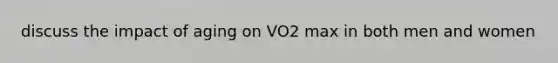 discuss the impact of aging on VO2 max in both men and women