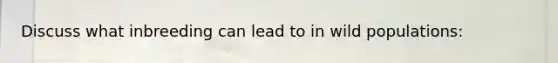Discuss what inbreeding can lead to in wild populations: