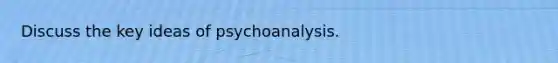 Discuss the key ideas of psychoanalysis.