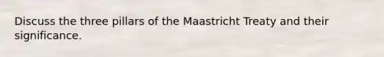 Discuss the three pillars of the Maastricht Treaty and their significance.