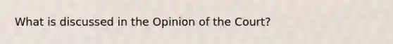 What is discussed in the Opinion of the Court?