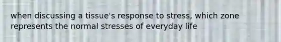 when discussing a tissue's response to stress, which zone represents the normal stresses of everyday life