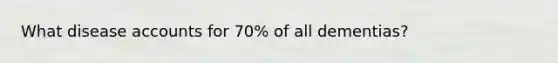 What disease accounts for 70% of all dementias?