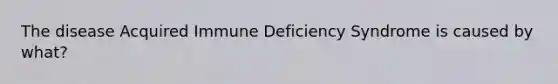 The disease Acquired Immune Deficiency Syndrome is caused by what?