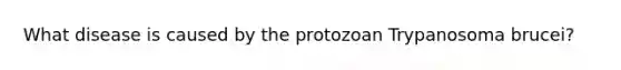 What disease is caused by the protozoan Trypanosoma brucei?