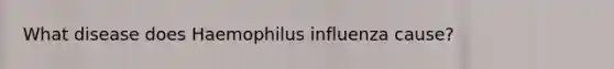 What disease does Haemophilus influenza cause?