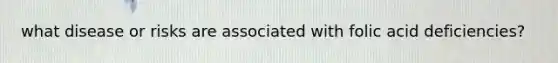 what disease or risks are associated with folic acid deficiencies?