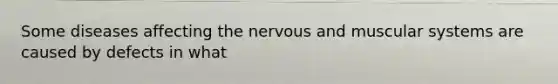 Some diseases affecting the nervous and muscular systems are caused by defects in what