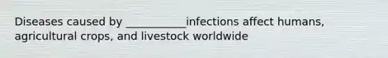 Diseases caused by ___________infections affect humans, agricultural crops, and livestock worldwide