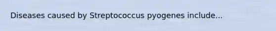 Diseases caused by Streptococcus pyogenes include...