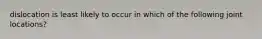 dislocation is least likely to occur in which of the following joint locations?