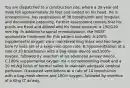 You are dispatched to a construction site, where a 30-year-old male fell approximately 30 feet and landed on his head. He is unresponsive, has respirations of 38 breaths/min and irregular, and decerebrate posturing. Further assessment reveals that his pupils are fixed and dilated and his blood pressure is 190/120 mm Hg. In addition to spinal immobilization, the MOST appropriate treatment for this patient includes: A.100% supplemental oxygen via a nonrebreathing mask and two large-bore IV lines set at a keep-vein-open rate. B.hyperventilation at a rate of 20 breaths/min with a bag-mask device and 100% oxygen, followed by insertion of an advanced airway device. C.100% supplemental oxygen via a nonrebreathing mask and a 20 mL/kg bolus of normal saline to maintain adequate cerebral perfusion. D.assisted ventilations at a rate of 10 breaths/min with a bag-mask device and 100% oxygen, followed by insertion of a King LT airway.