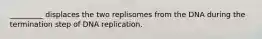 _________ displaces the two replisomes from the DNA during the termination step of DNA replication.