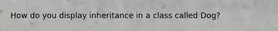 How do you display inheritance in a class called Dog?