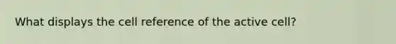 What displays the cell reference of the active cell?