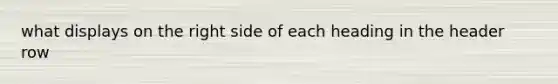 what displays on the right side of each heading in the header row